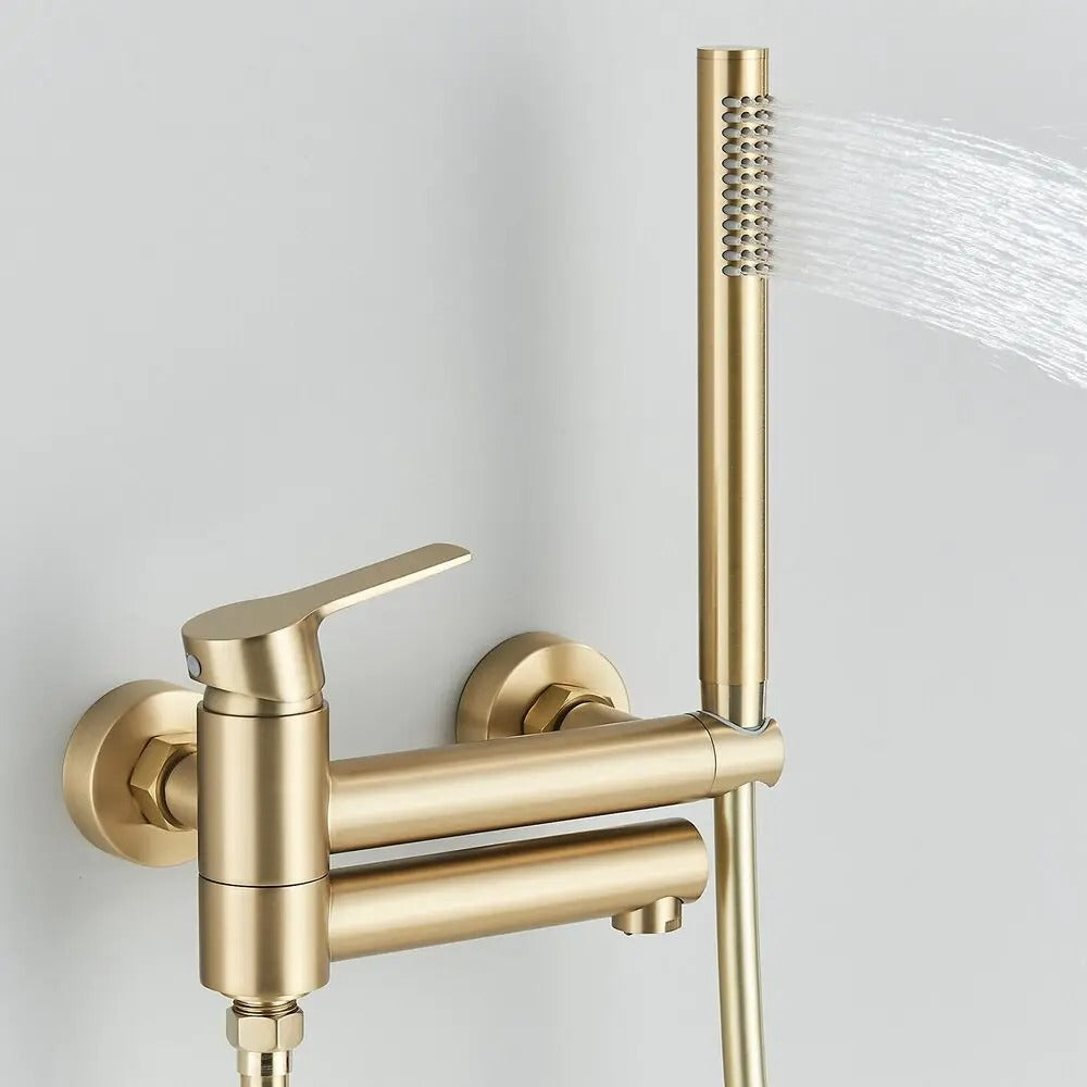 Moderne Badmengkraan met Handdouche - Messing
