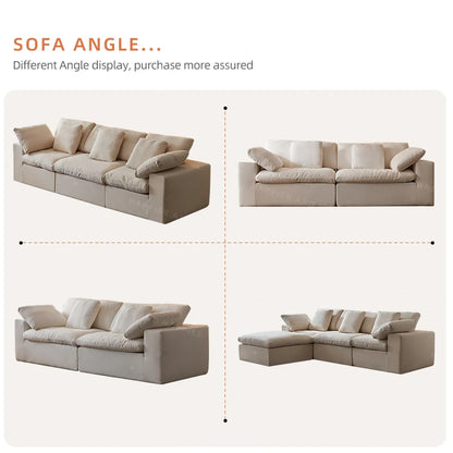 Cloud Comfort Modular Sofa - Modern white flannel