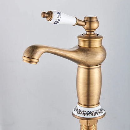 Antieke Bronzen Messing Keukenkraan – 360° Rotatie Mengkraan voor Aanrecht