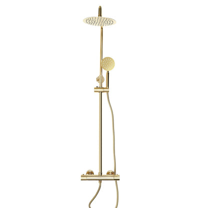 Luxe messing gouden Regenval douche set met Thermostatische Mengkraan