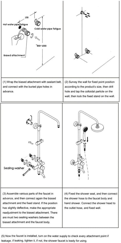 Rain Shower Brass Shower Faucet – Thermostatic Adjustable - Act Design Shop