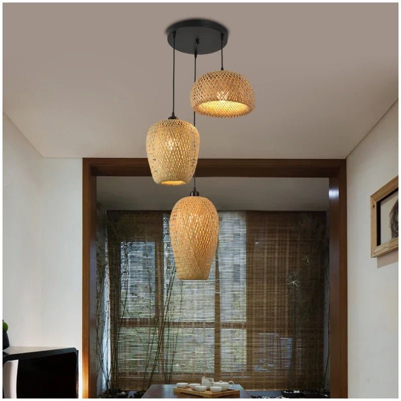 Rattan Pendant Lamp Set of 3 - Made of Bamboo - Act Design Shop