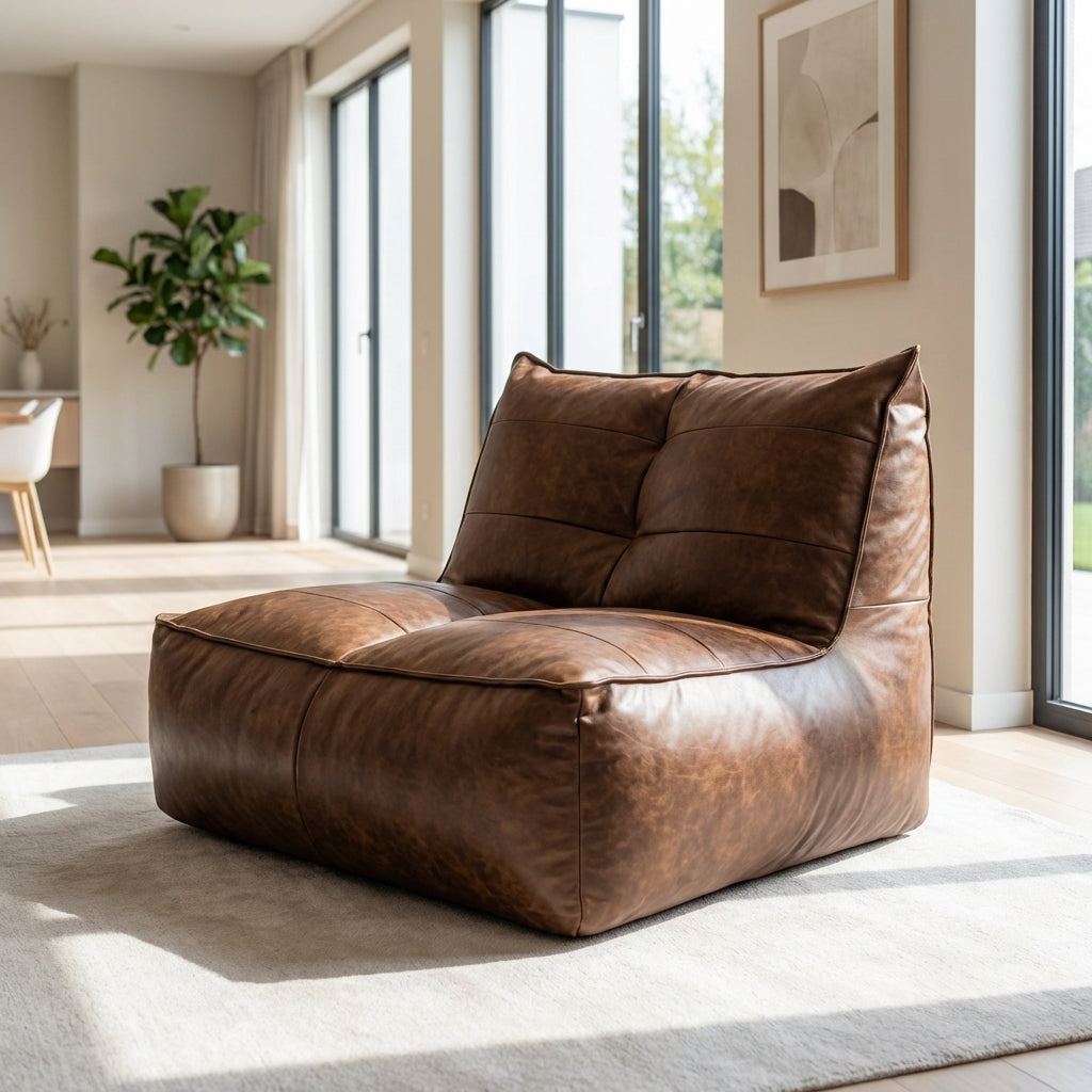 Wagrex - Fauteuil Beanbag Rib Modern Retro-Leather