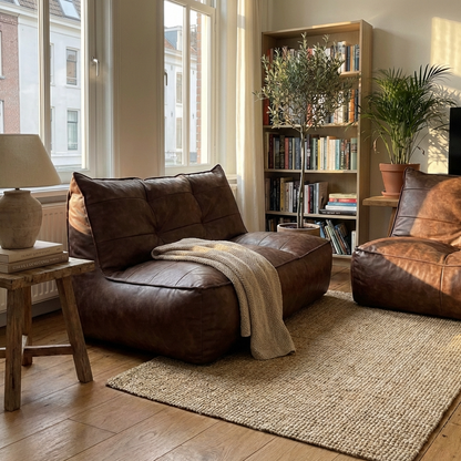 Wagrex - Fauteuil Beanbag Rib Modern Retro-Leather