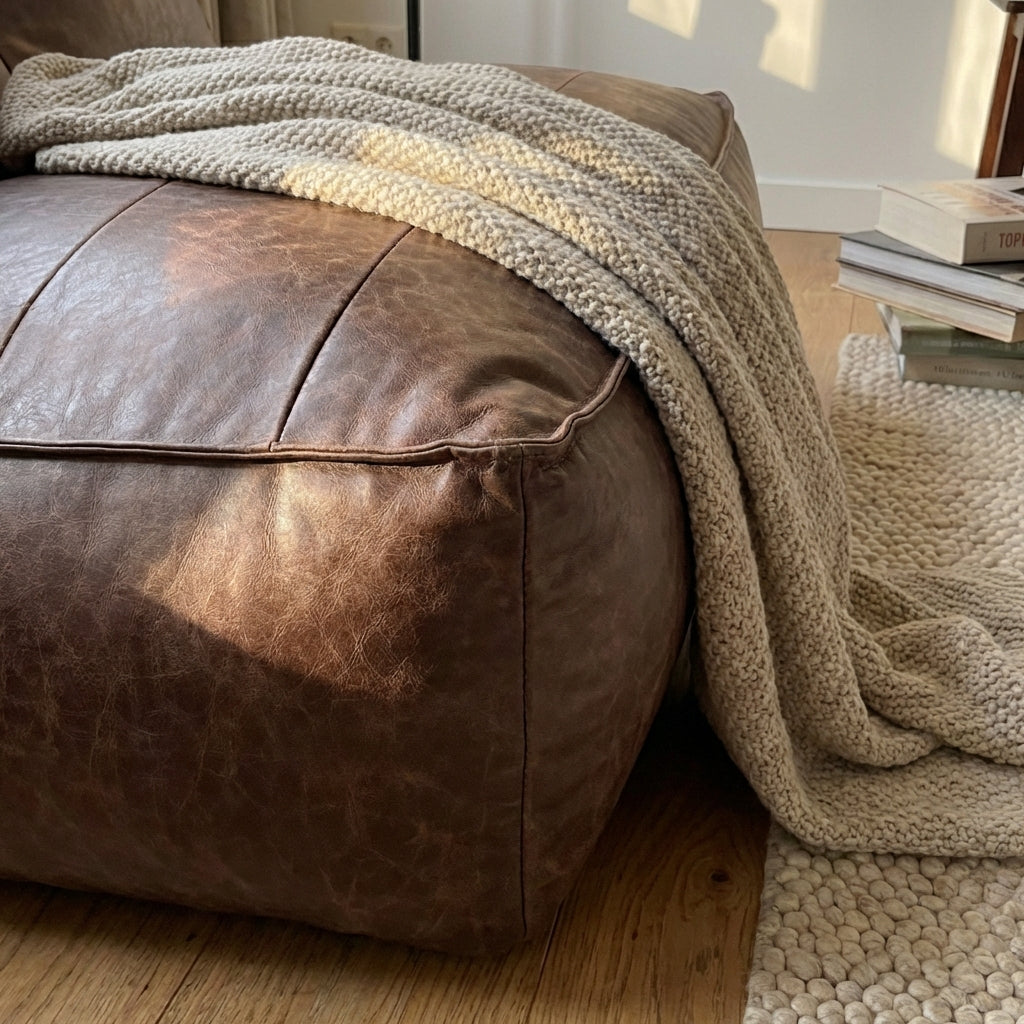 Wagrex - Fauteuil Beanbag Rib Modern Retro-Leather