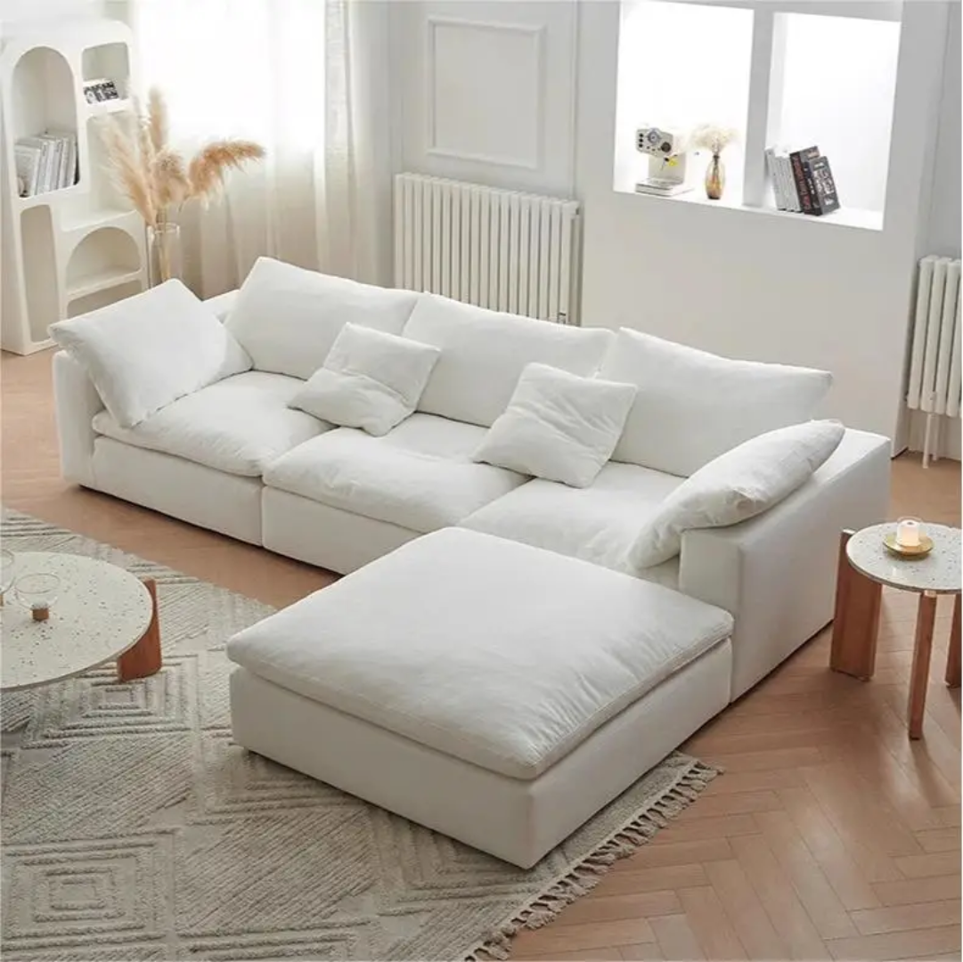 Cloud Comfort Modular Sofa - Modern white flannel