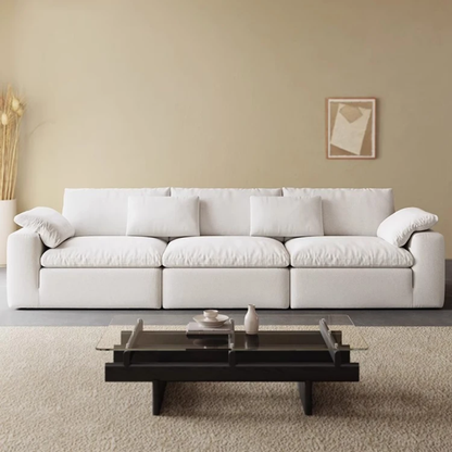 Cloud Comfort Modular Sofa - Modern white flannel