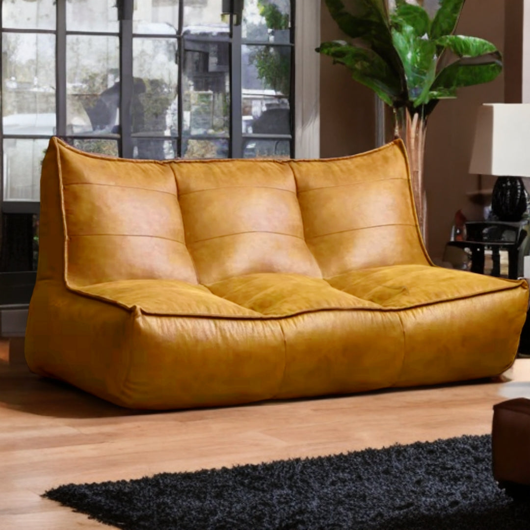 Wagrex - Couch Beanbag Rib Modern Retro-Leather