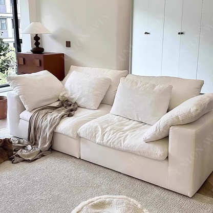 Cloud Comfort Modular Sofa - Modern white flannel