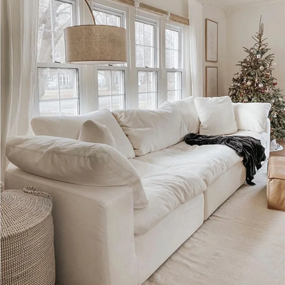 Cloud Comfort Modular Sofa - Modern white flannel