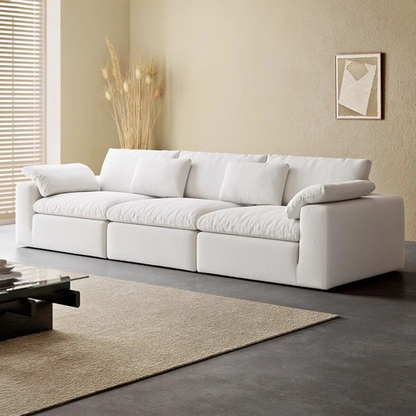 Cloud Comfort Modular Sofa - Modern white flannel