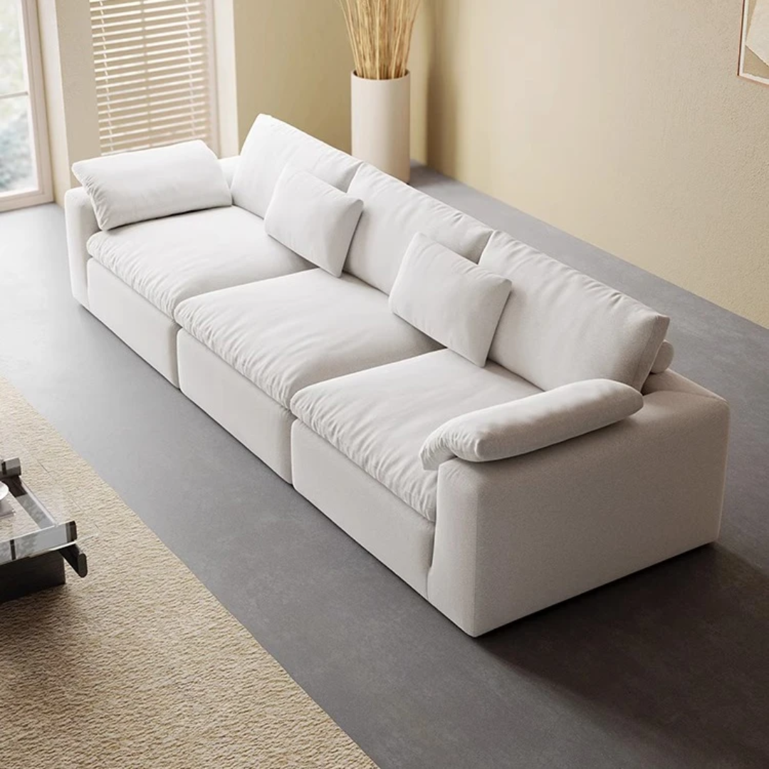 Cloud Comfort Modular Sofa - Modern white flannel