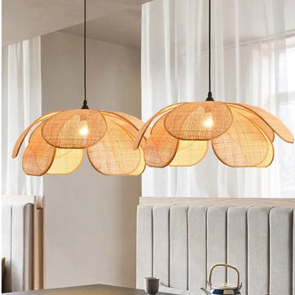 Stijlvolle Gewoven Bloem Hanglamp eettafel woonkamer - Act Design Shop