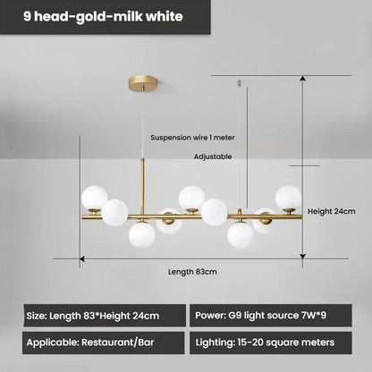 Designer LED Glass Globe Pendant Light (stock)