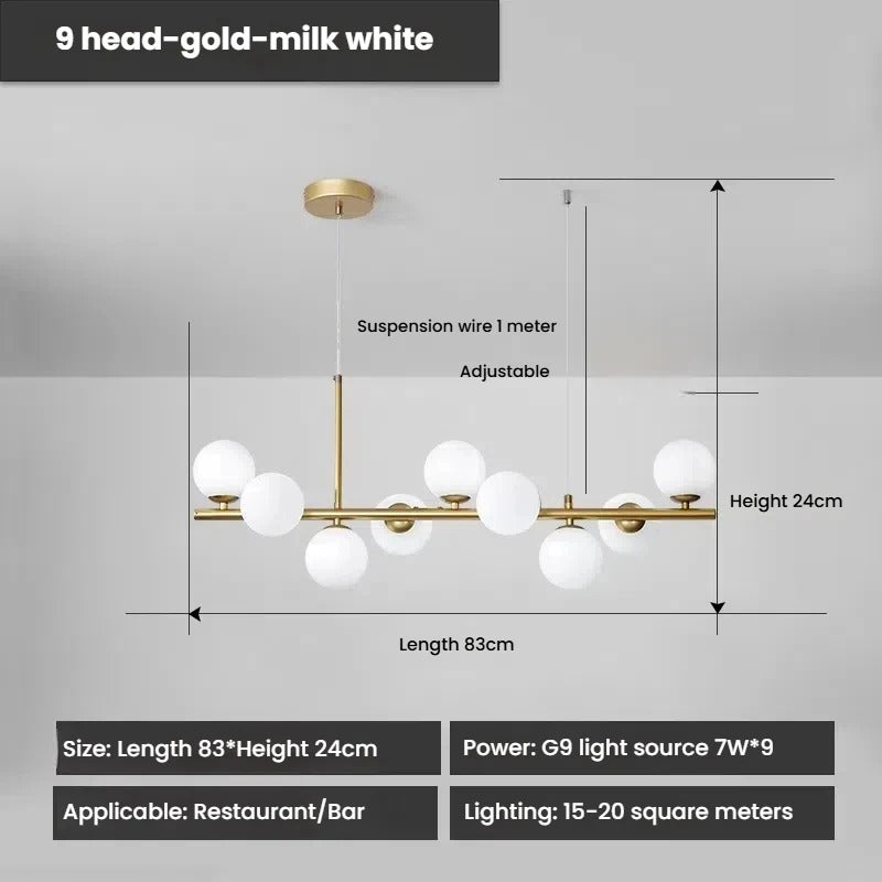 Designer LED Glass Globe Pendant Light (stock)