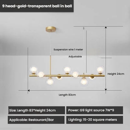 Designer LED Glass Globe Pendant Light (stock)