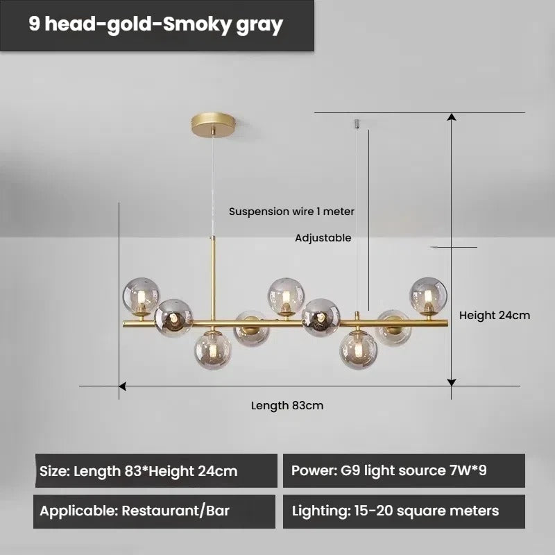 Designer LED Glass Globe Pendant Light (stock)