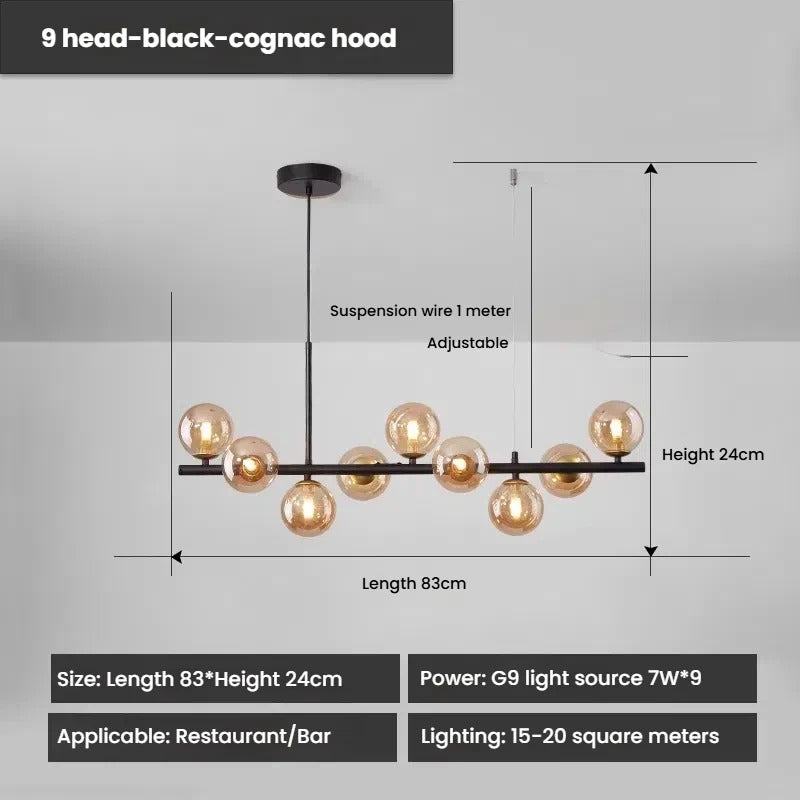 Designer LED Glass Globe Pendant Light (stock)