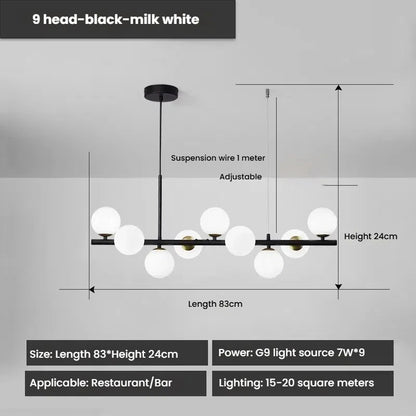 Designer LED Glass Globe Pendant Light (stock)