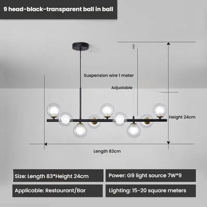 Designer LED Glass Globe Pendant Light (stock)