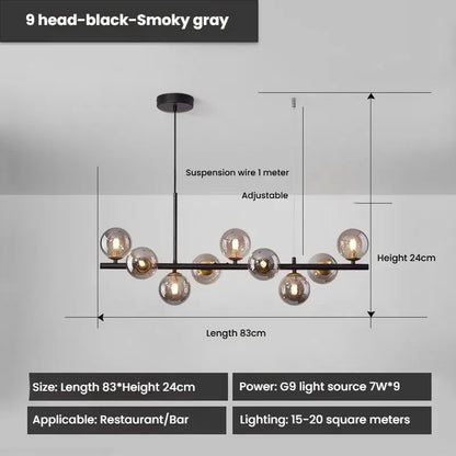 Designer LED Glass Globe Pendant Light (stock)