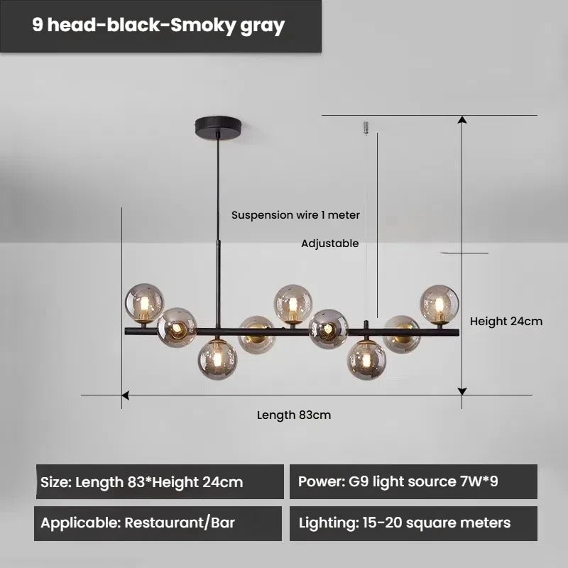Designer LED Glass Globe Pendant Light (stock)