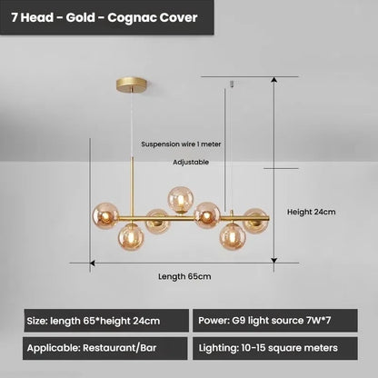 Designer LED Glass Globe Pendant Light (stock)