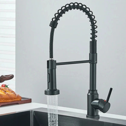 Keukenkraan met Uittrekbare Handdouche Spiraal Sproeikop - Keuken Mengkraan van messing