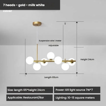 Designer LED Glass Globe Pendant Light (stock)