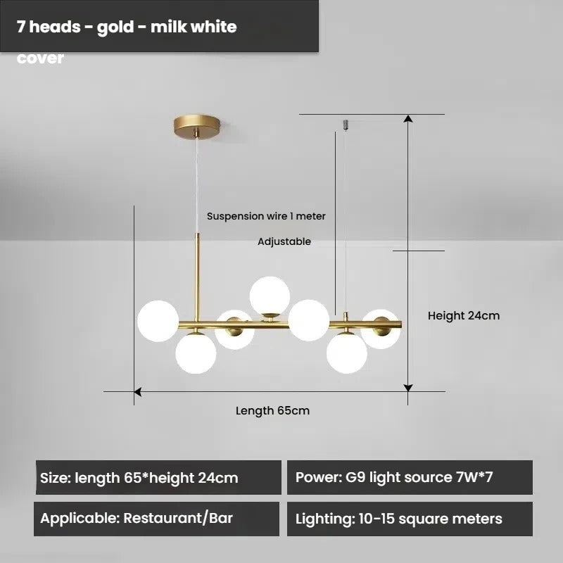 Designer LED Glass Globe Pendant Light (stock)