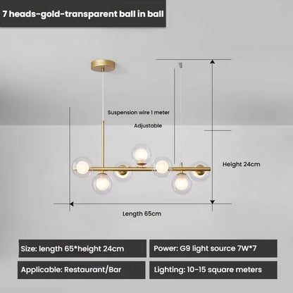 Designer LED Glass Globe Pendant Light (stock)