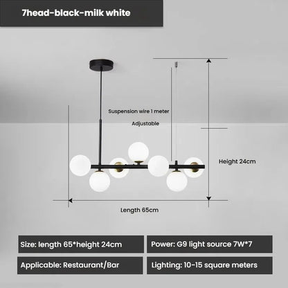 Designer LED Glass Globe Pendant Light (stock)