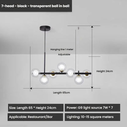 Designer LED Glass Globe Pendant Light (stock)