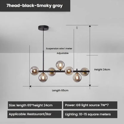 Designer LED Glass Globe Pendant Light (stock)