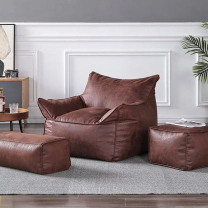 Wagrex - Modern Single Beanbag Sofa - Rustic Retro