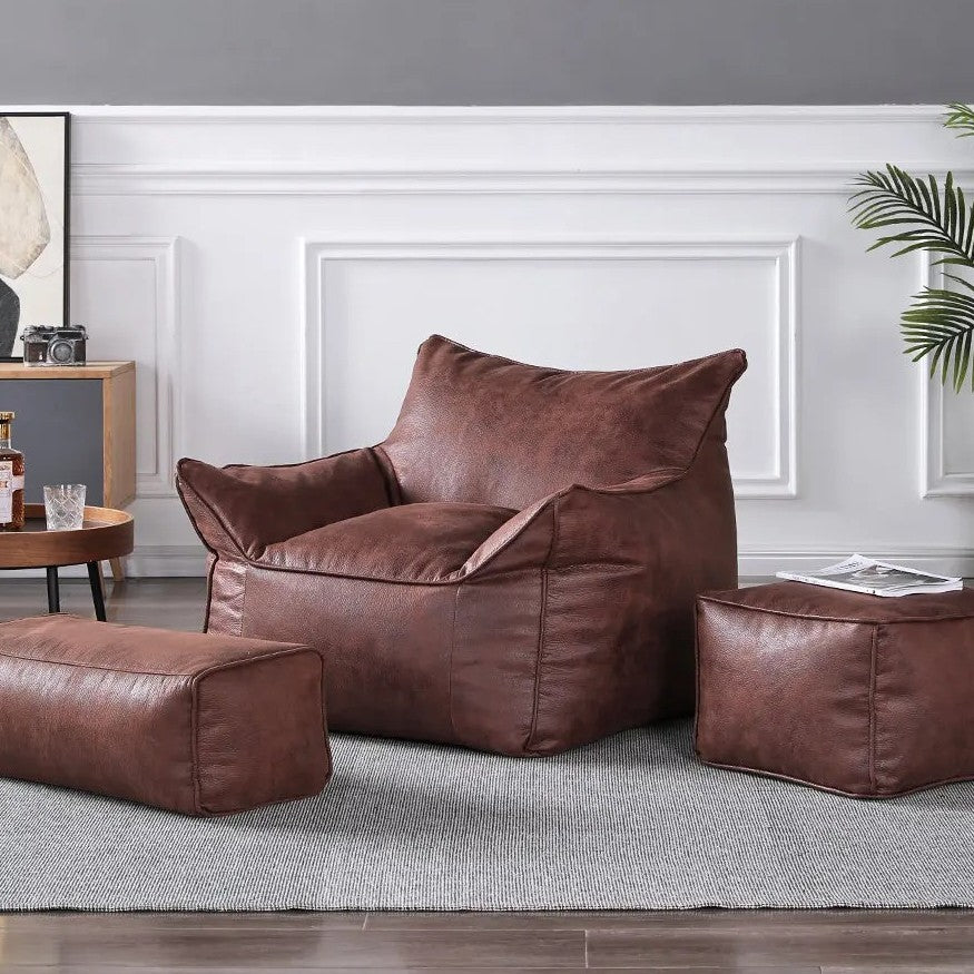 Wagrex - Modern Single Beanbag Sofa - Rustic Retro