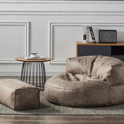 Beanbag Modern Round Retro-Leather