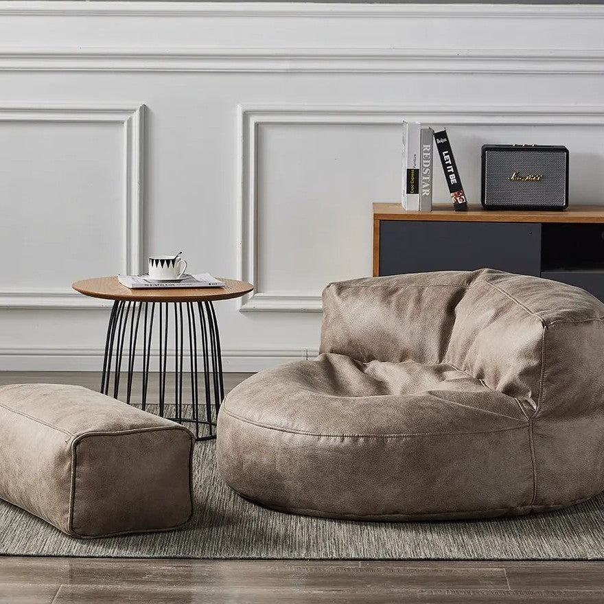 Beanbag Modern Round Retro-Leather