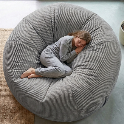 Big XXL BeanBag – Ribbed Corduroy Fabric Grijs