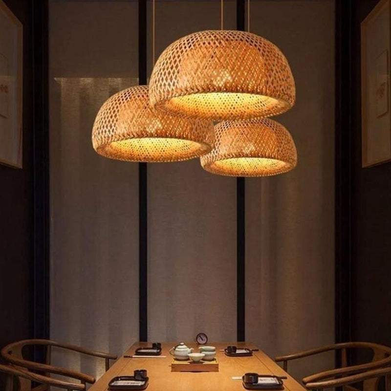 Bamboo Hanging Lamp Round