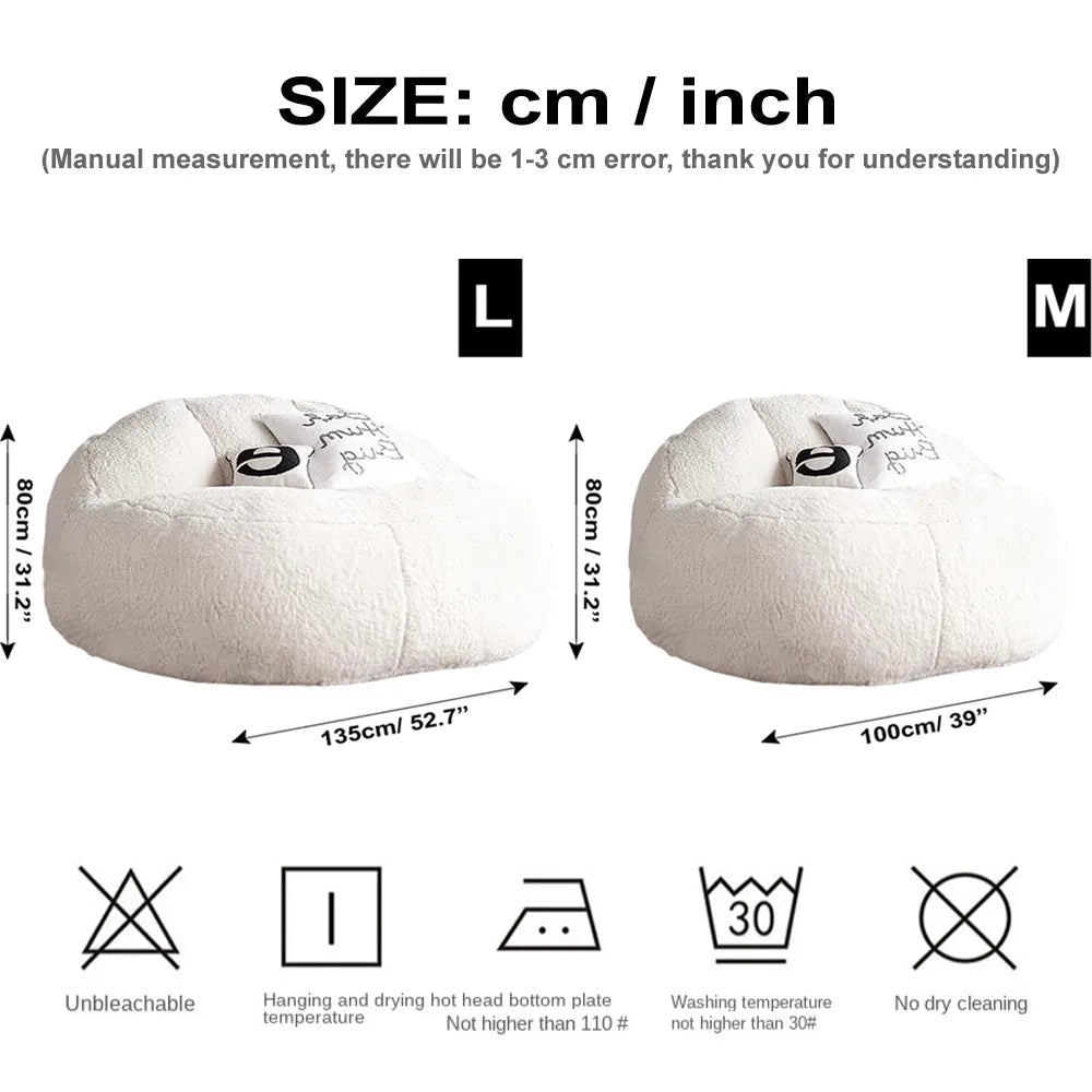 Wagner - Big XXL Beanbag Fluffy Teddy White - Act Design Shop