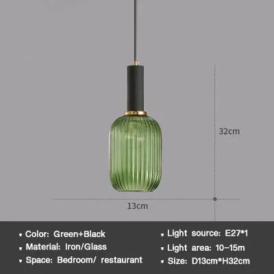 Wagner - Colorful Glass Striped Hanging Lamps - Act Design Shop