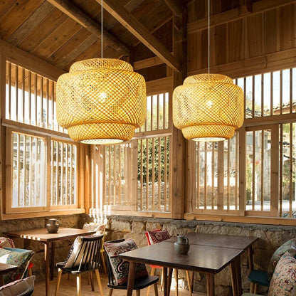 Wagner - Handmade Double Layer Bamboo Hanging Lamp - Act Design Shop