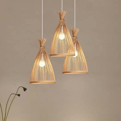 Wagner - Japanese Bamboo Long Woven Hanging Light - Act Design Shop