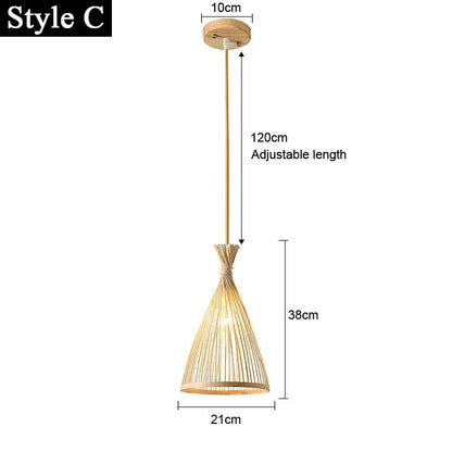 Wagner - Japanese Bamboo Long Woven Hanging Light - Act Design Shop