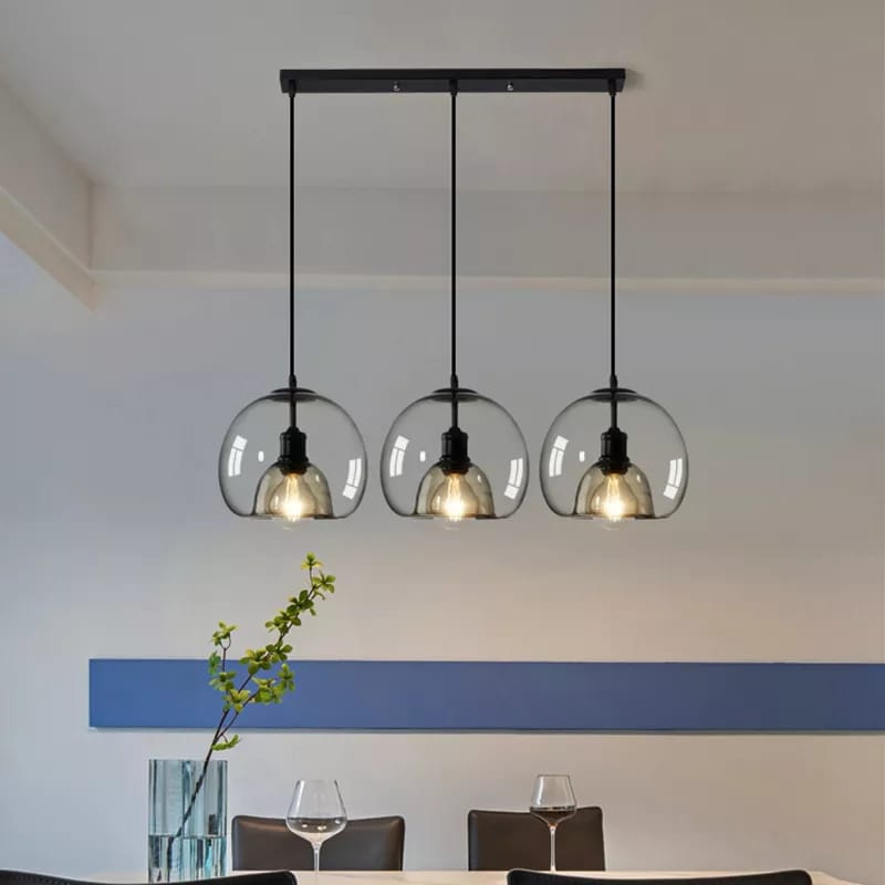 Smoke Glass Hanging lamps Vintage Industrial Black