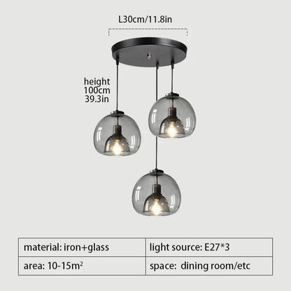 Wagner - Smoke Glass Hanging lamps Vintage Industrial Black - Act Design Shop