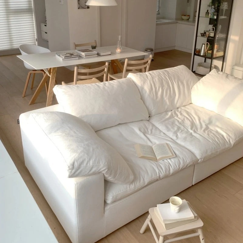Cloud Comfort Modular Sofa - Modern white flannel