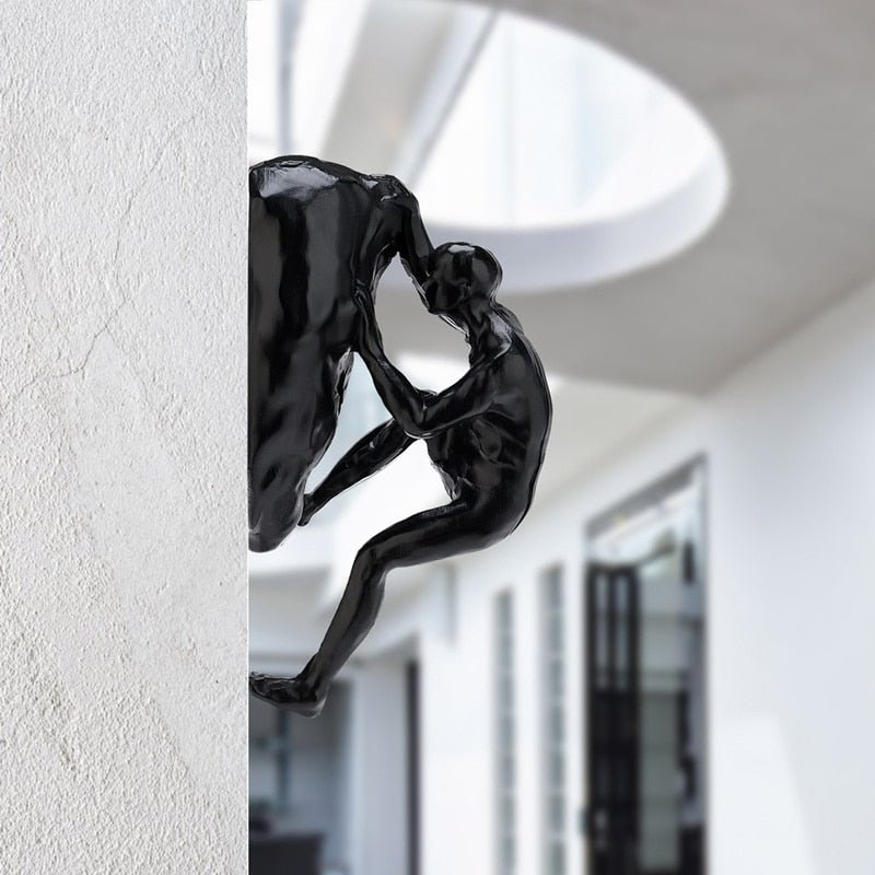 6pc Rock Climbing Man Resin Wall Hanging Statue Sculpture Figures - Act Design Shop