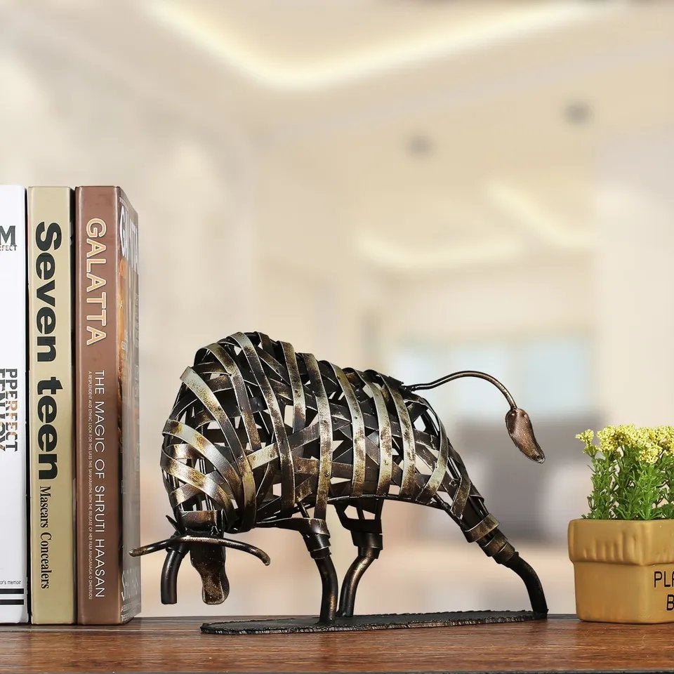 Durable Iron - made Braided Cattle Metal Sculpture Home Office Decor - Act Design Shop
